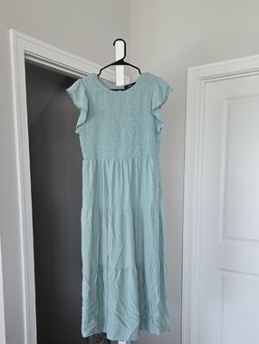 Zesica Textured Sage Green Midi Dress - XL